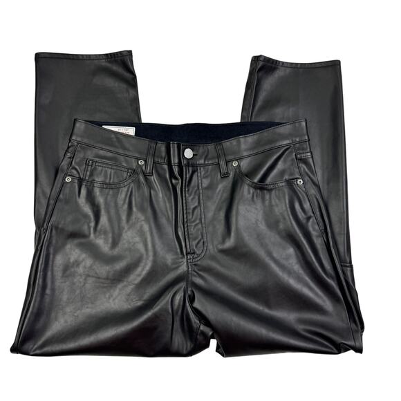 GAP Vintage Slim High-Rise Faux Vegan Leather Chic Rocker Biker Pant Women's 16S - Picture 3 of 8